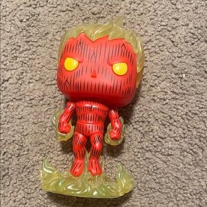 Red and Yellow Kids Toy Figure funko pop fantastic four human torch